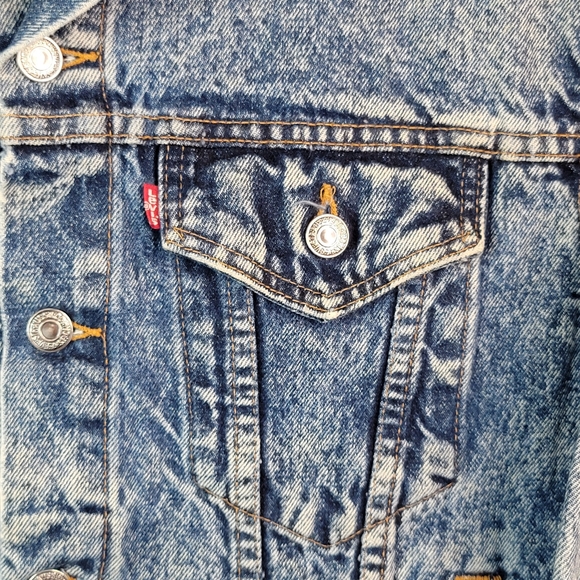 Levi's Type 3 Acid Stone Washed Vintage 90's Denim Jean Jacket Men's Size L - Picture 3 of 15